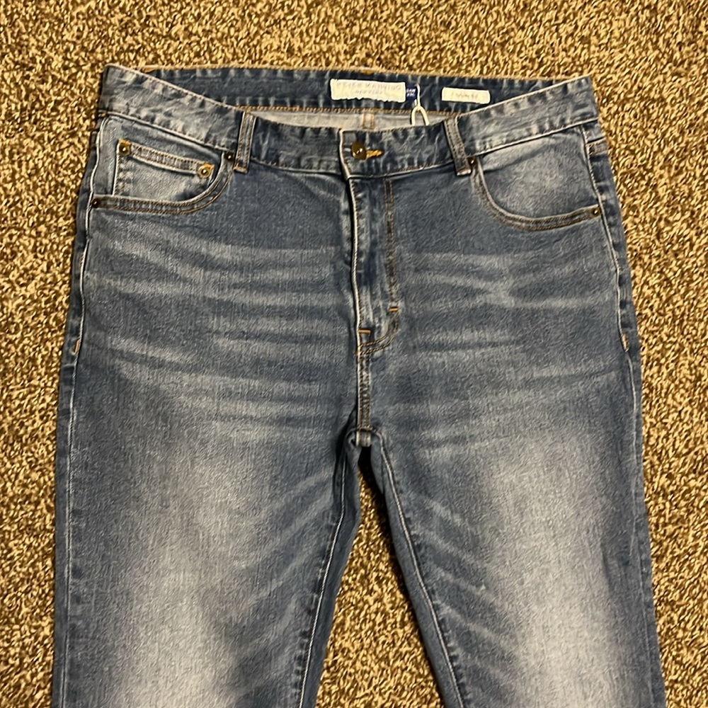 Peter Manning medium wash skinny jeans with stretch 34w-29l - Picture 2 of 6